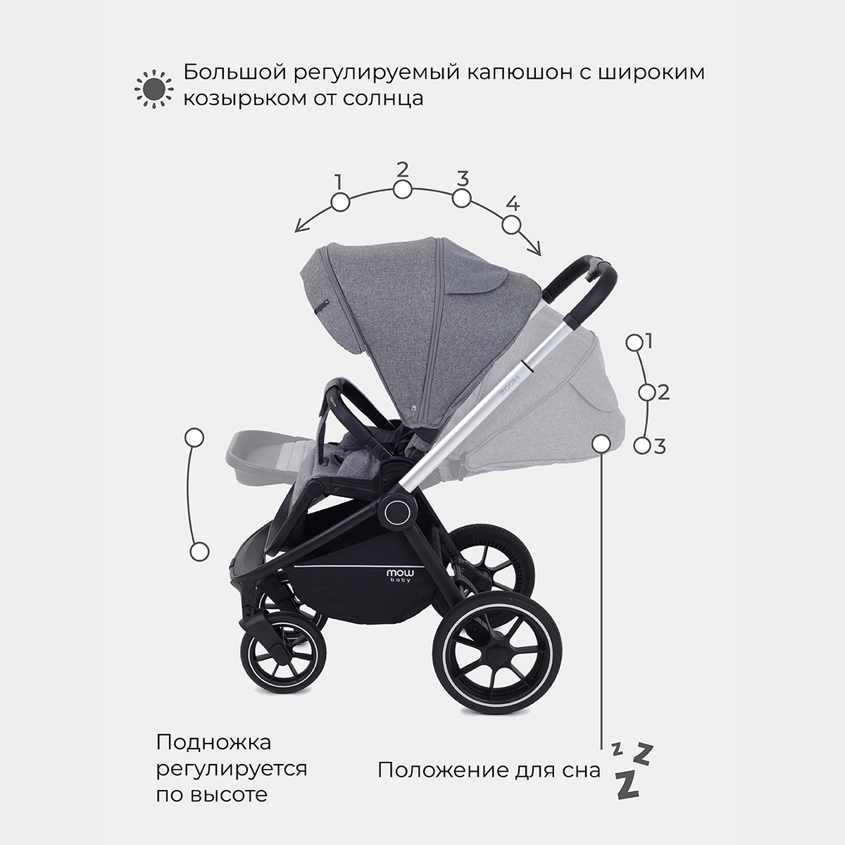 Коляска 3в1 MOWbaby Zoom - фото 9