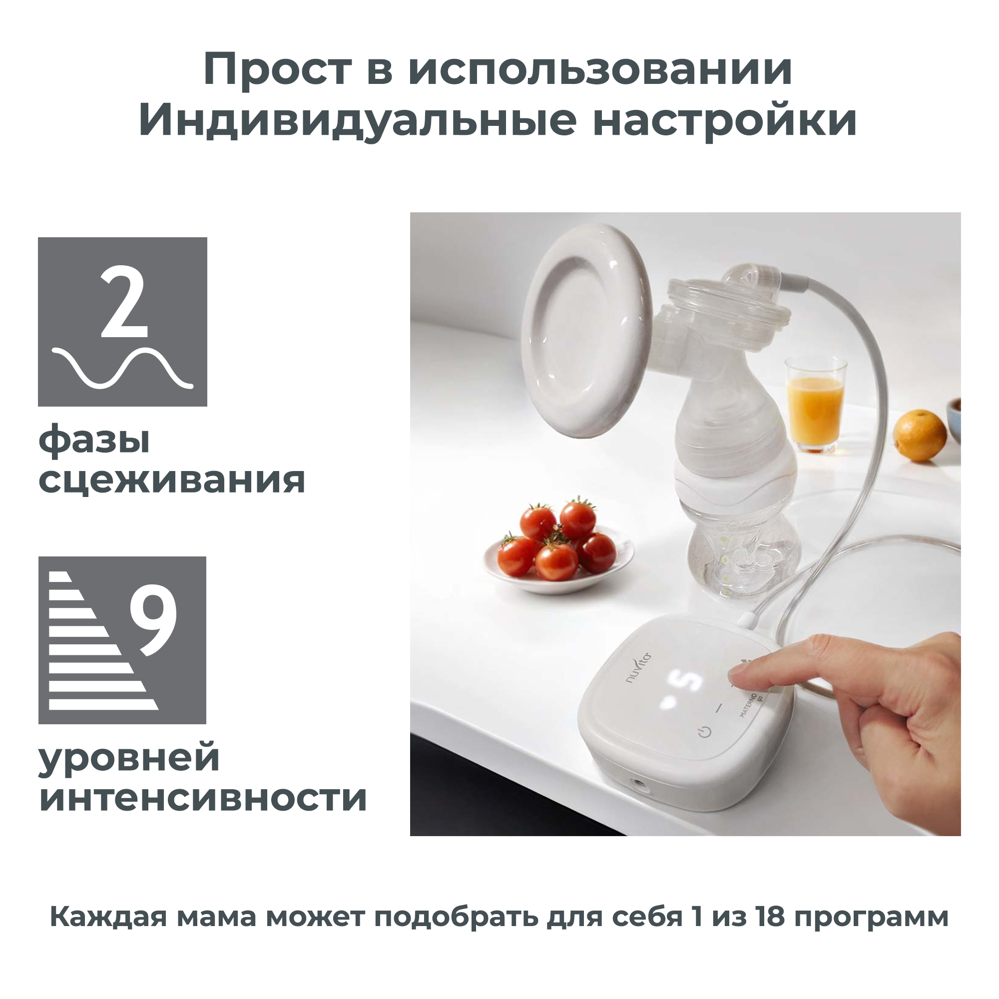 Молокоотсос электрический Nuvita двухфазный Materno go - фото 6