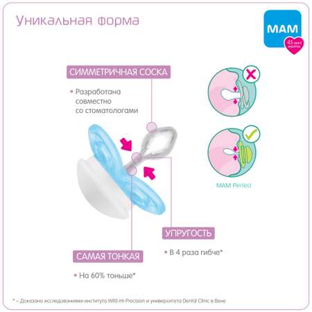 Пустышка MAM силикон ортодонтическая от 0 мес. 2 шт.
