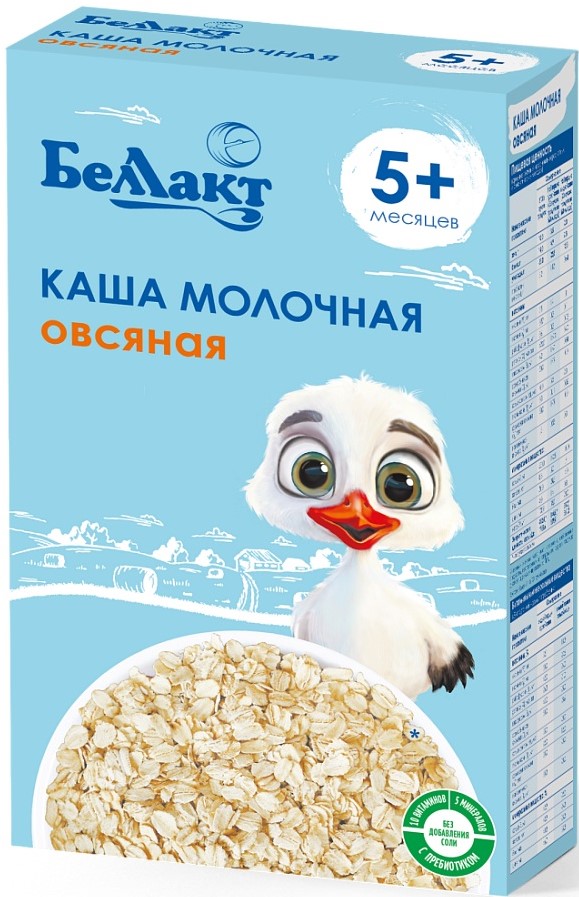 Каша Беллакт на зерно-молочной основе овсяная 200г с 5месяцев - фото 1