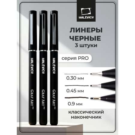 Ручка капиллярная Малевичъ 3 шт.