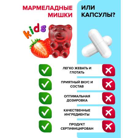 БАД Risingstar Мультивитаминный комплекс со вкусом клубники для детей с 3 лет 30 шт
