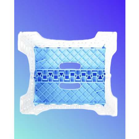 Табурет складной алфавит elfplast детский пластиковый цвет- белый/голубой