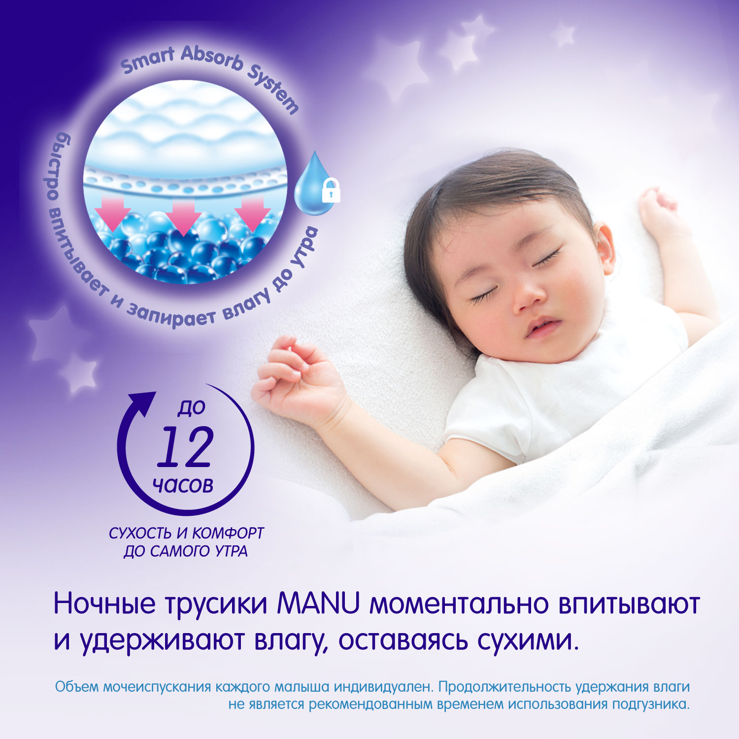 Трусики MANU ночные M (6-11 кг) 46 шт. - фото 3