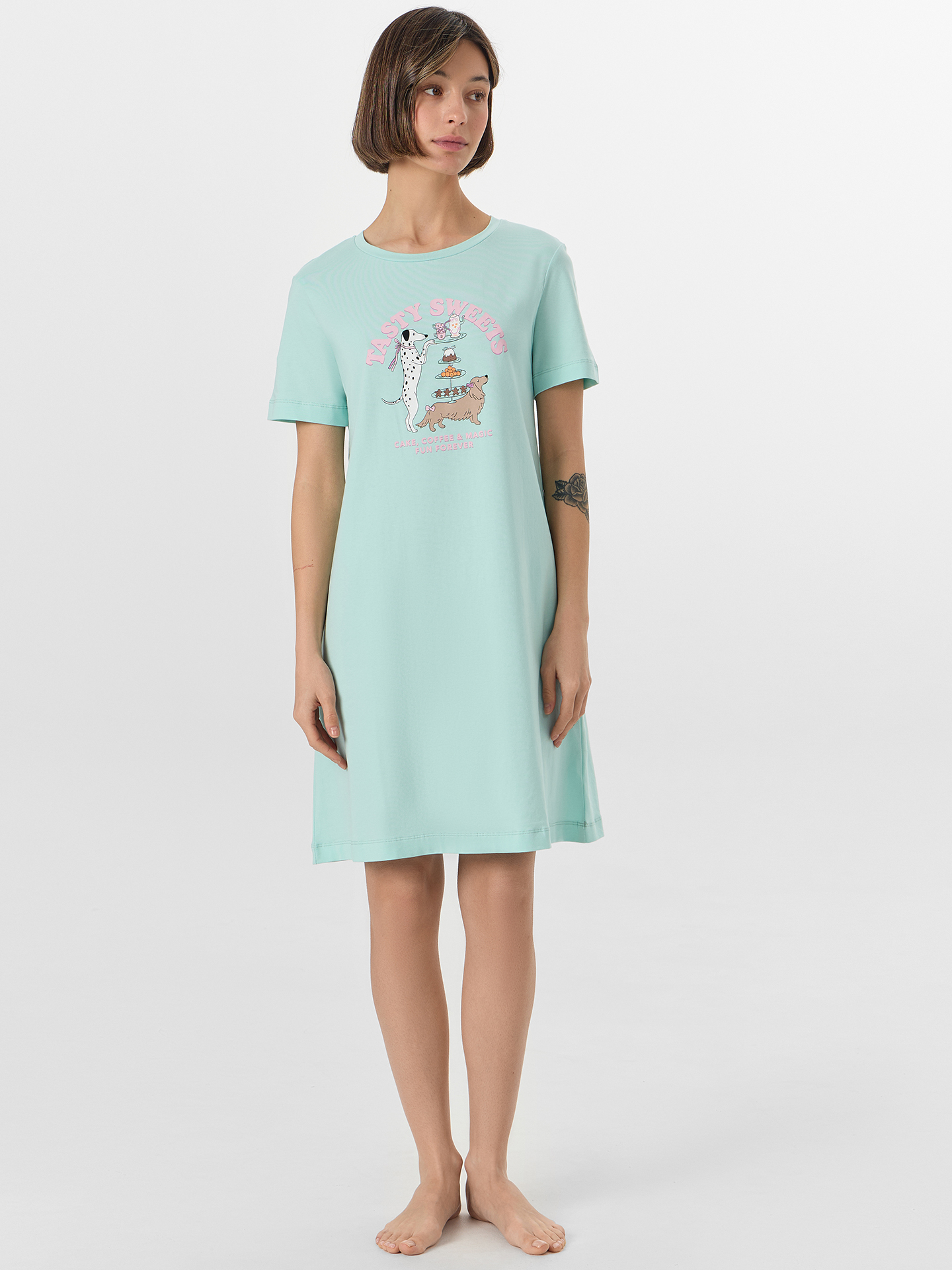 Сорочка ночная Mark Formelle (Марк Формэль) 572346/мятный +печать2 - фото 1