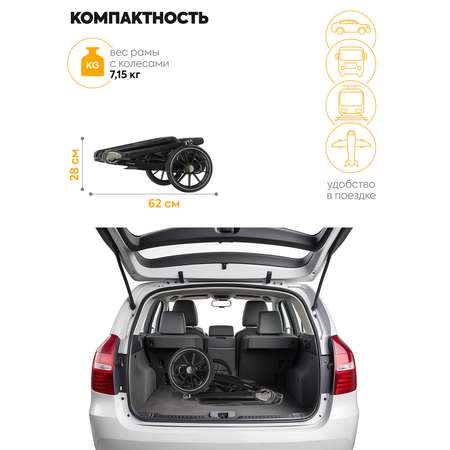 Коляска 3в1 JOVOLA Pepper с автолюлькой черный