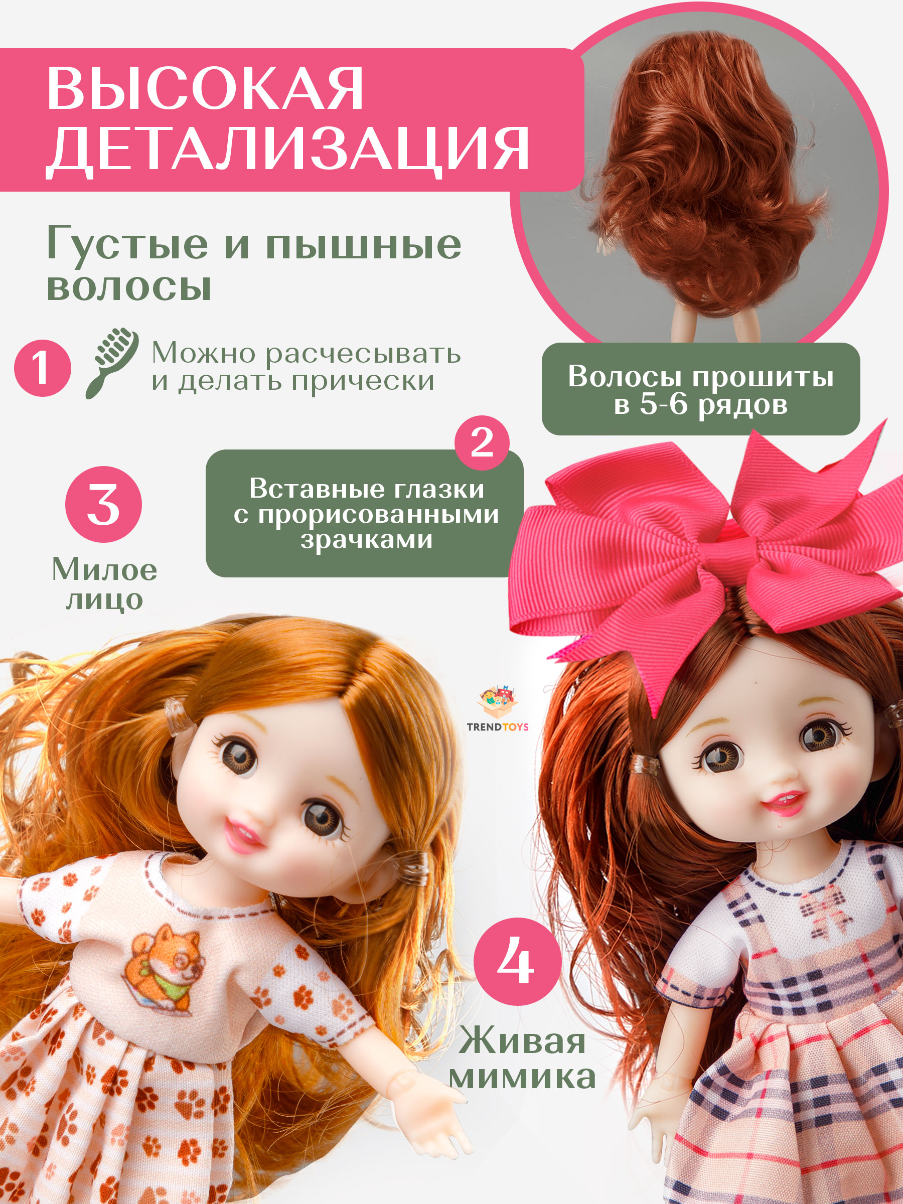 Кукла модельная TrendToys шарнирная высота 16 см DNT102 - фото 3