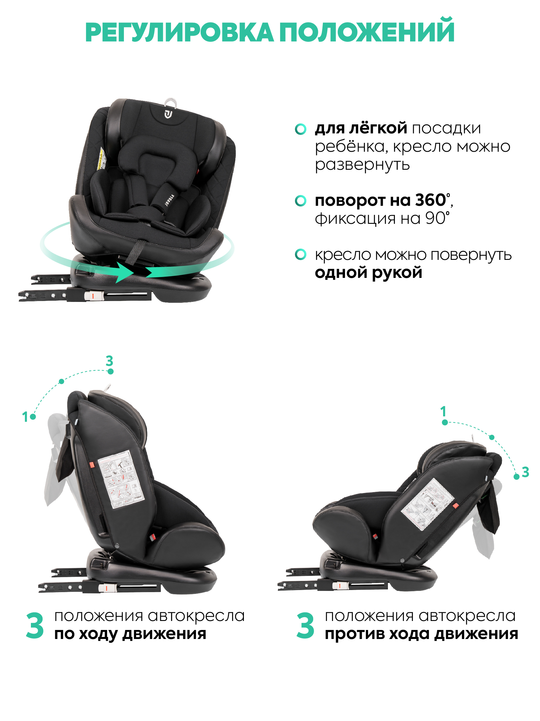 Автокресло Indigo Fuller черный-черная кожа Isofix 0+/1/2/3 (0-36 кг) - фото 3