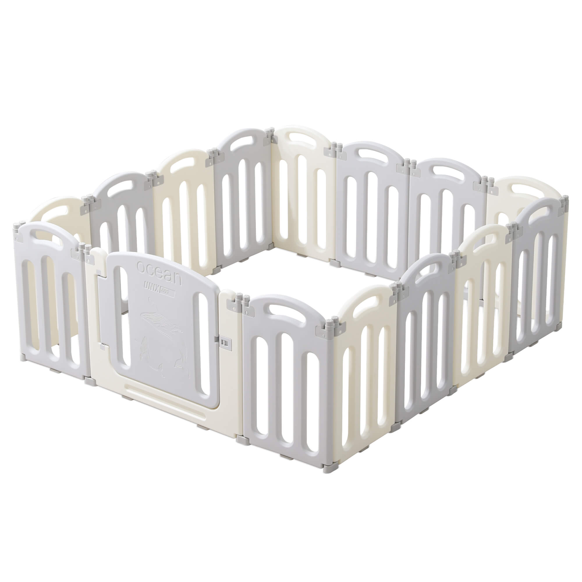 Манеж ширма UNIX Kids Ocean серый POCEAN151GY - фото 12