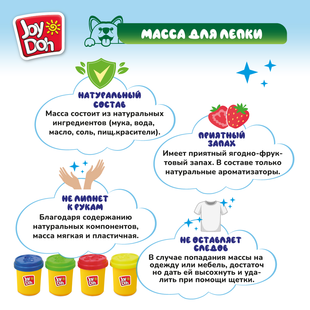 Масса для лепки Joy-Doh Фермерское подворье 4 цв. - фото 12