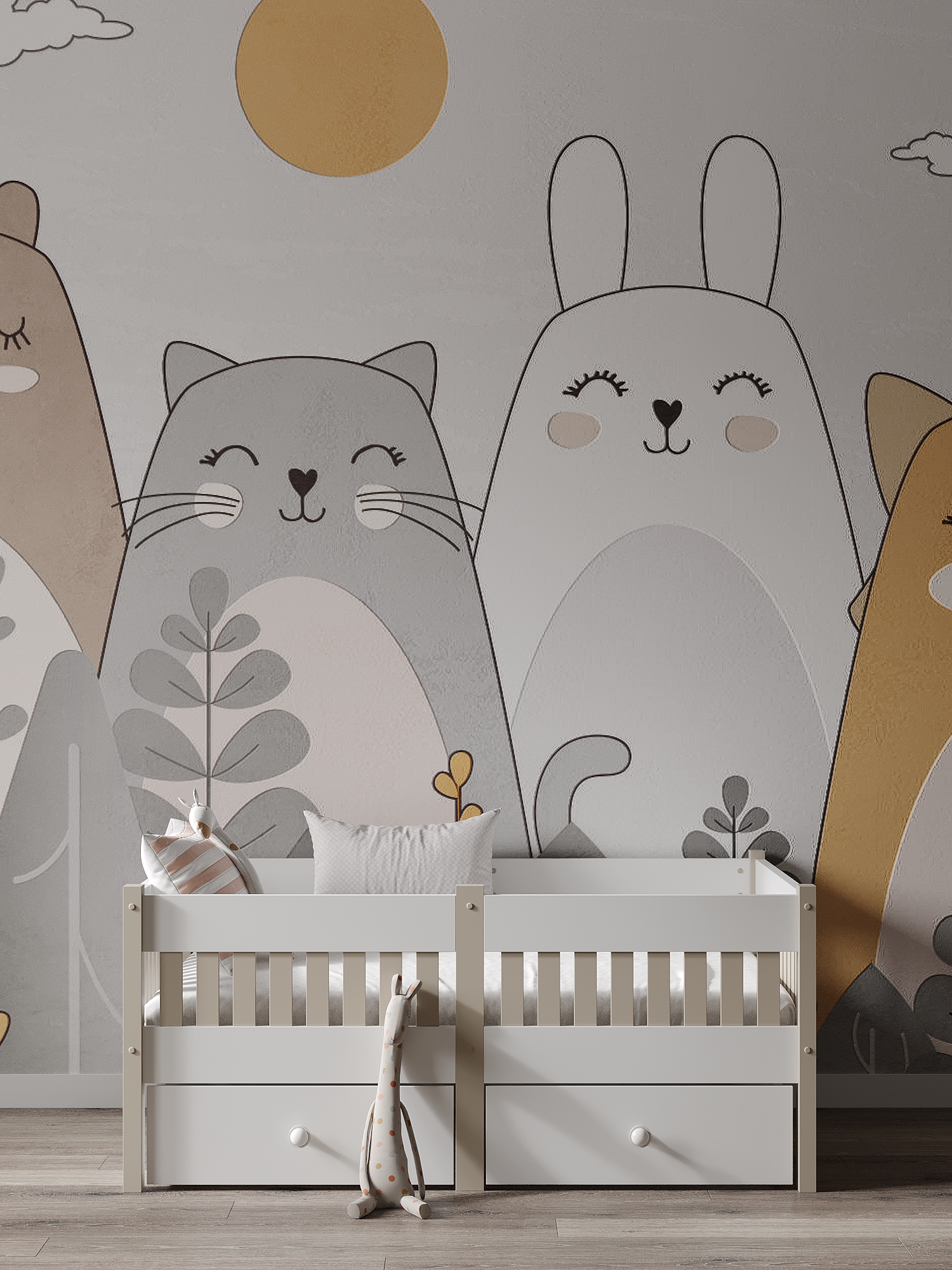 Кровать Moms charm Бортики (белый, бежевый) - фото 14