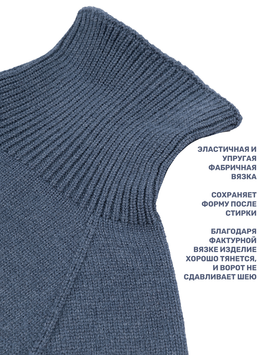 Комплект шапка и манишка NIKASTYLE 12з16024 джинс - фото 8