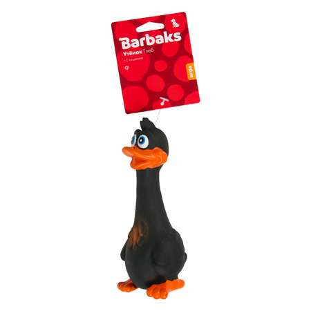 Игрушка для собак Barbaks Утёнок Глеб из латекса с пищалкой 19*7см Черный