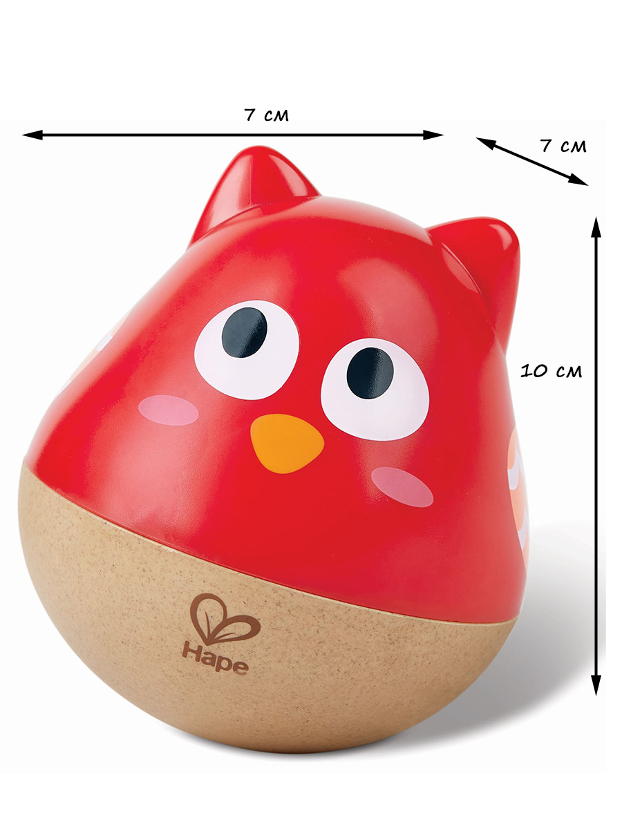 Игрушка Hape неваляшка Совенок (красный) - фото 2