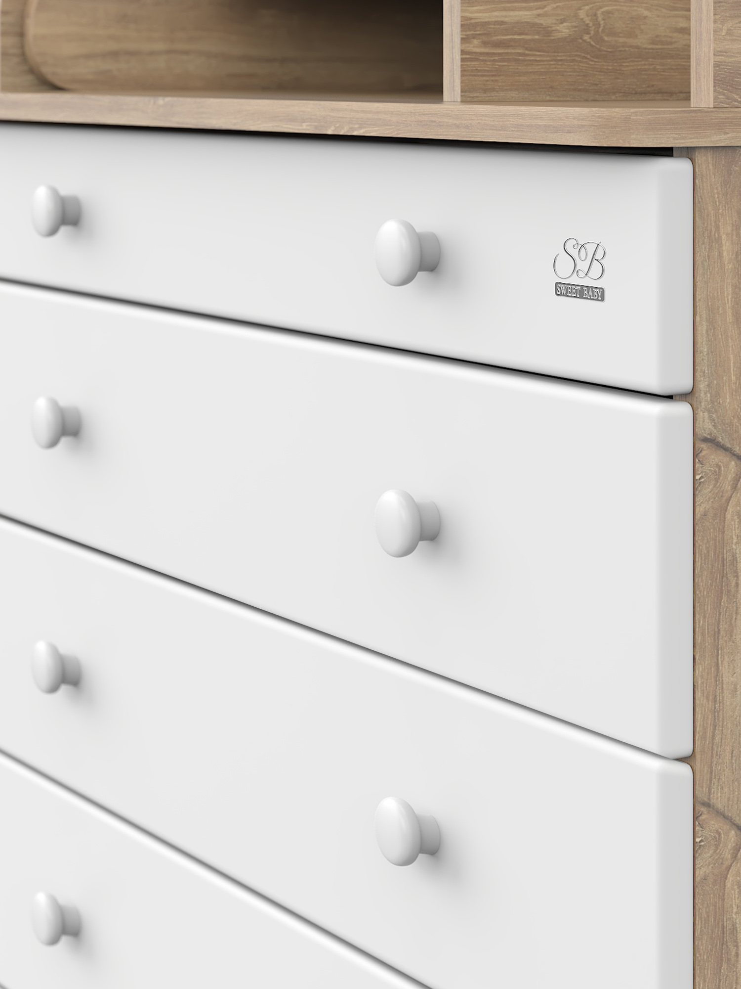 Комод пеленальный Sweet Baby Marsala (дуб, белый) - фото 13