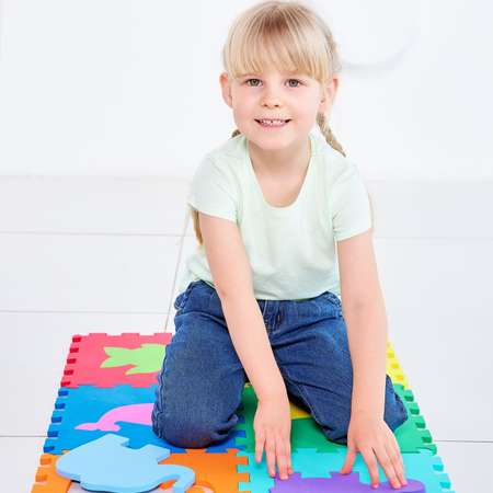 Развивающий коврик-пазл ElBascoToys Животные 6 элементов