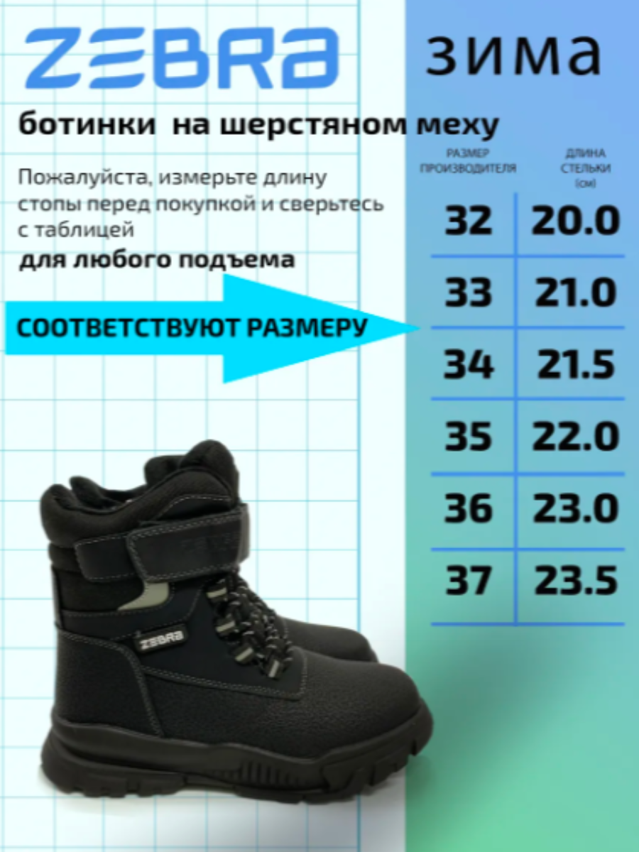 Ботинки Зебра 25221-101-1 - фото 3