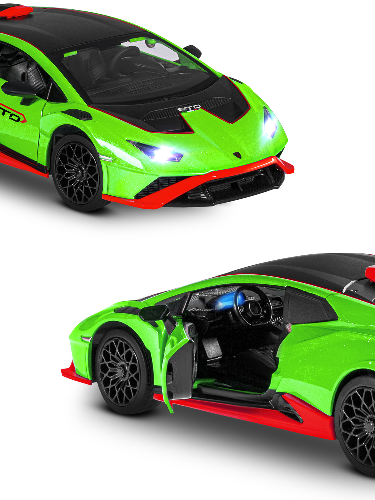 Автомобиль АВТОпанорама Lamborghini Huracan STO 1:32 JB1251662 - фото 11