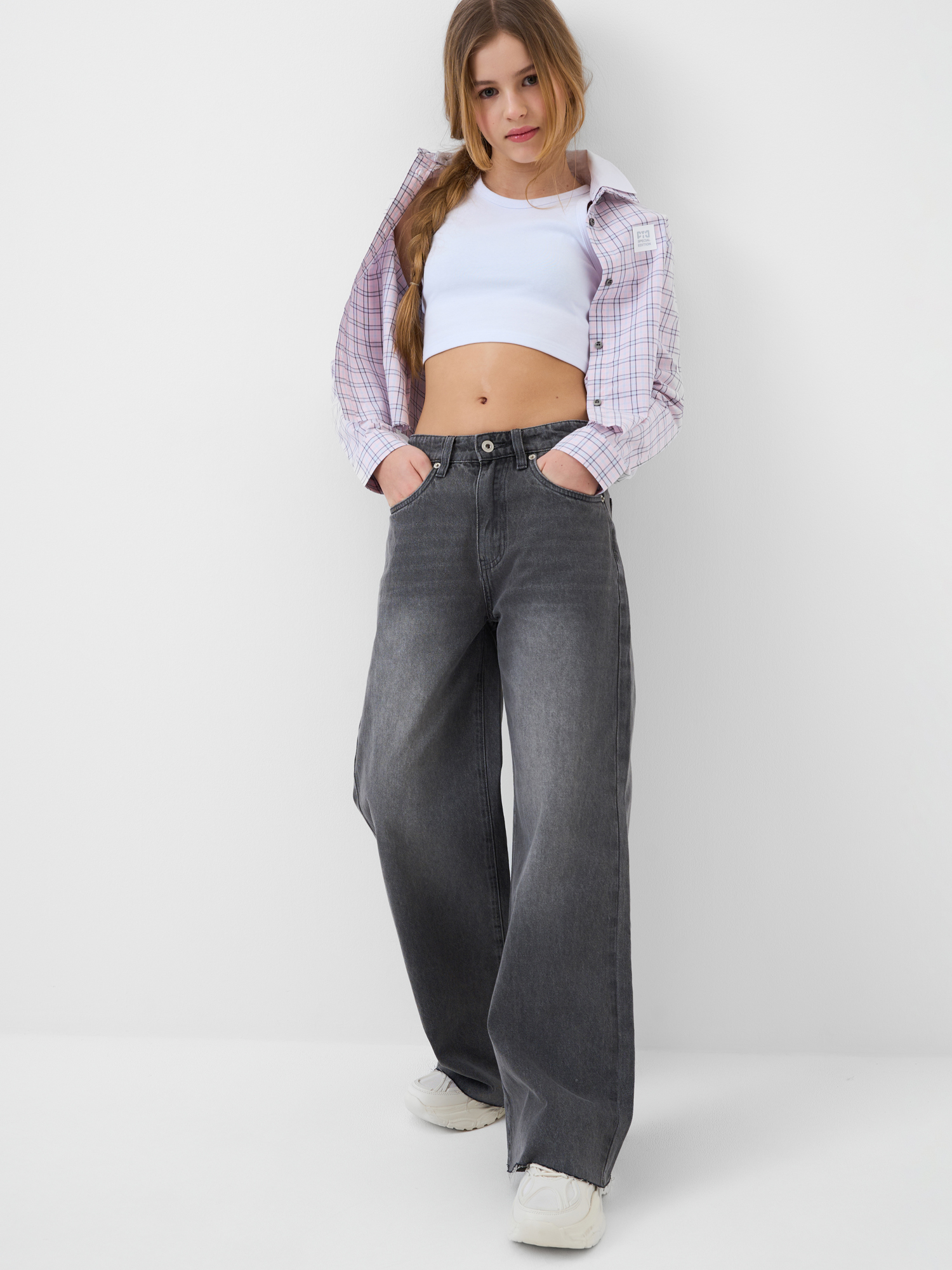 Изображение товара Джинсы PlayToday Широкий крой для девочки-подростка с высокой посадкой