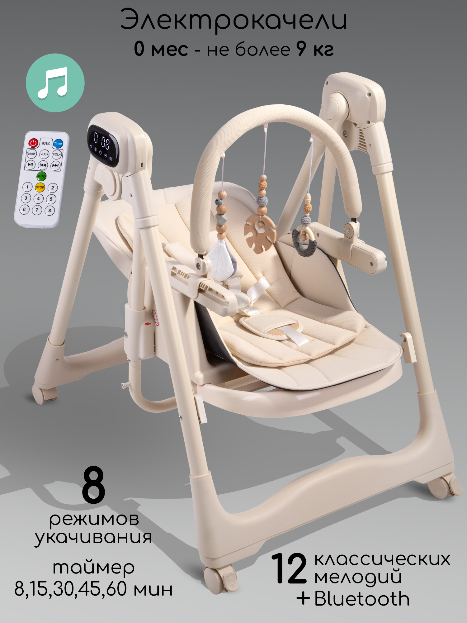 Стульчик для кормления Amarobaby Legacy бежевый - фото 3