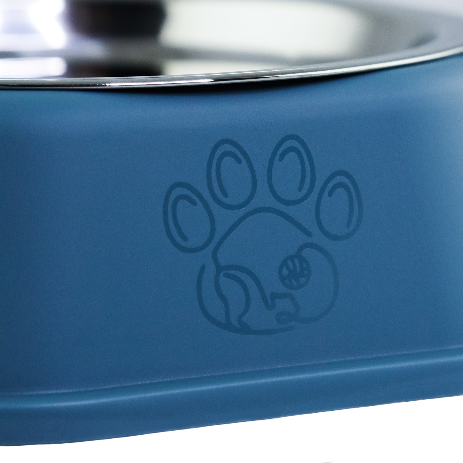 Миска для животных Не Один Дома Лапка 19.5*19.5*6см Голубой - фото 3