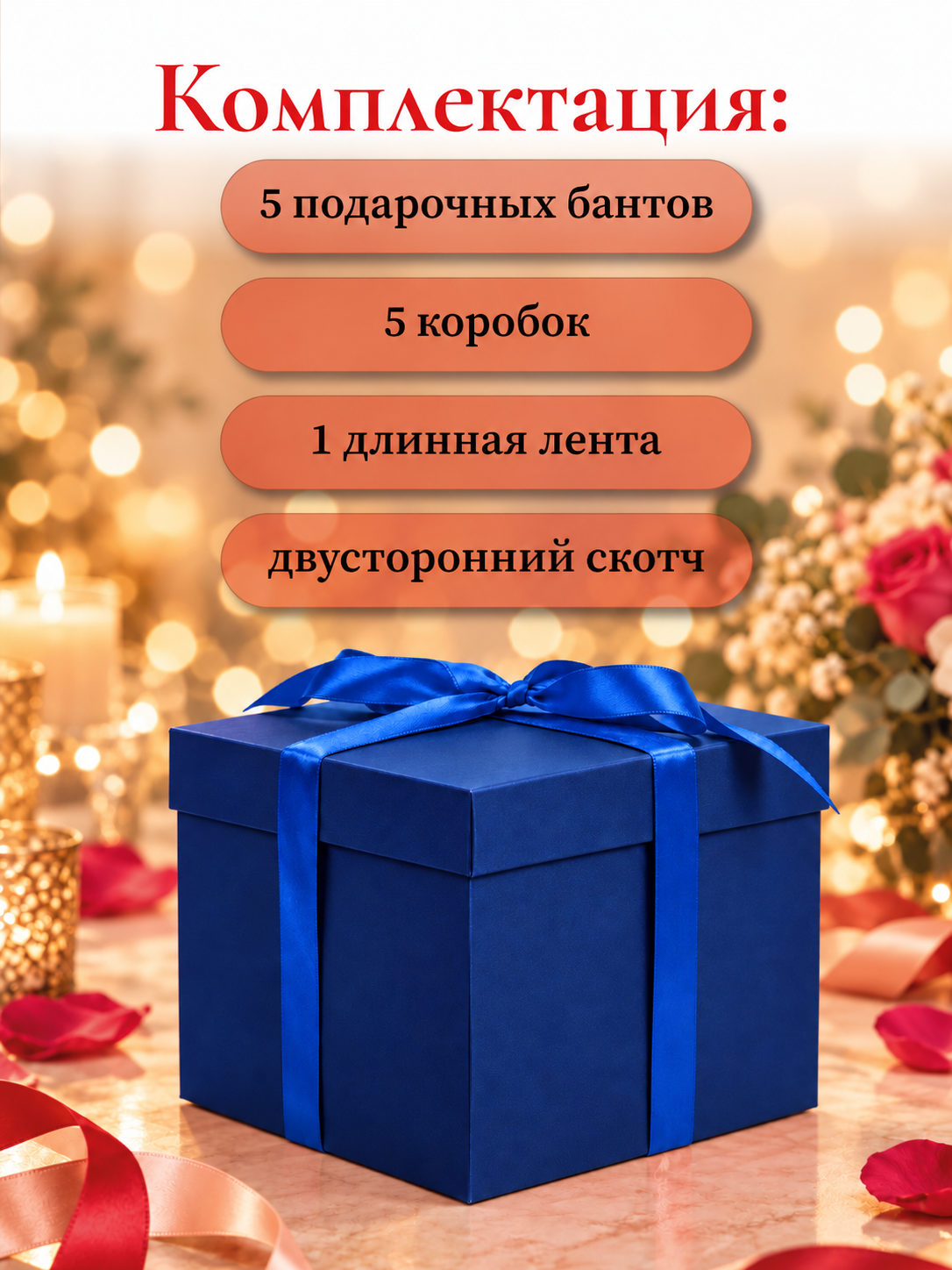 Коробка сюрприз распадающаяся AXLER 5 в 1 подарочная раскладушка для подарка и сладостей - фото 3