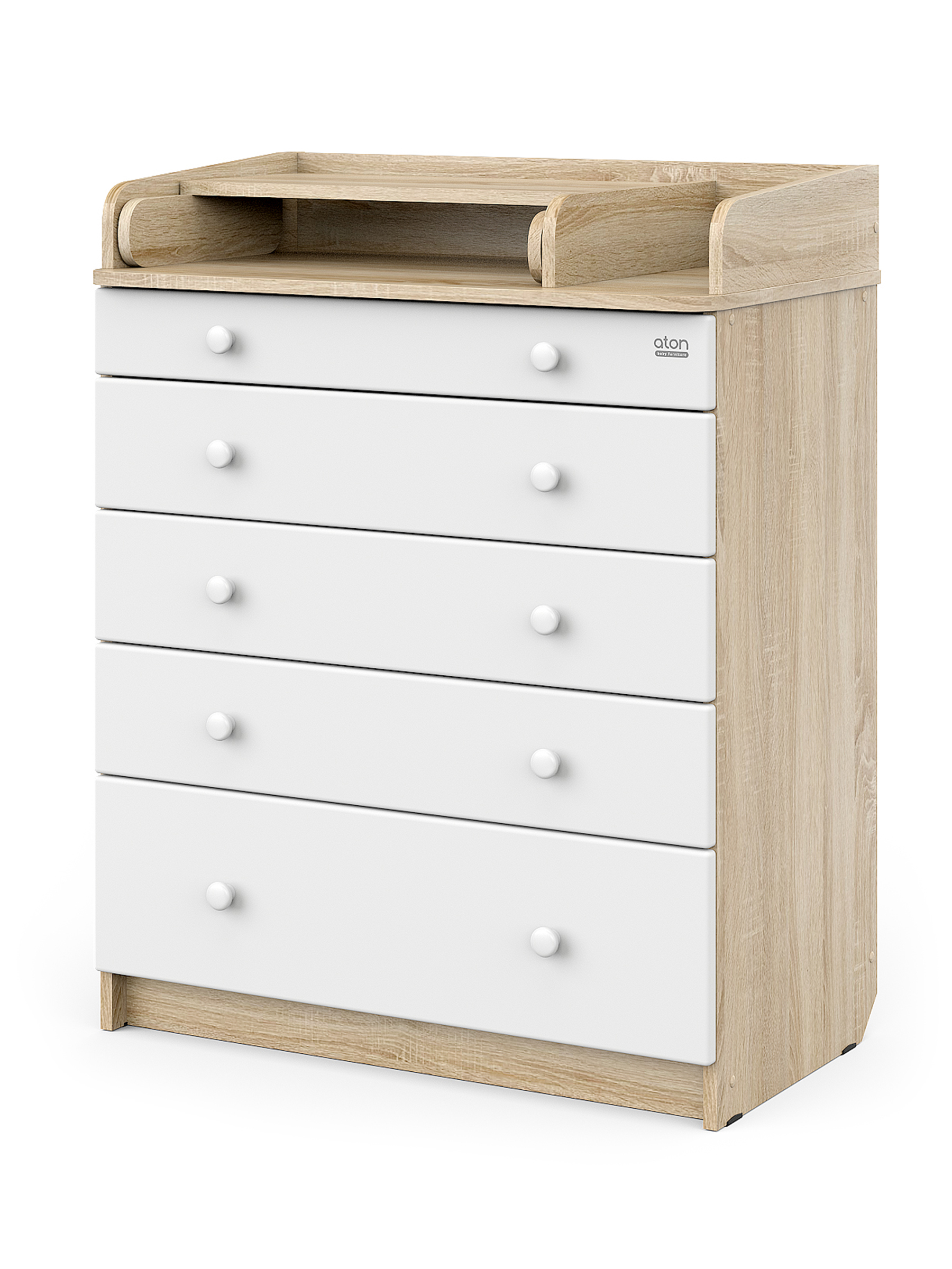Комод пеленальный Aton Maks дуб сонома белый - фото 1