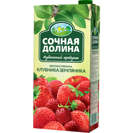 Сокосодержащий напиток Сочная Долина Яблоко Клубника Земляника 0.95 л х 6 шт