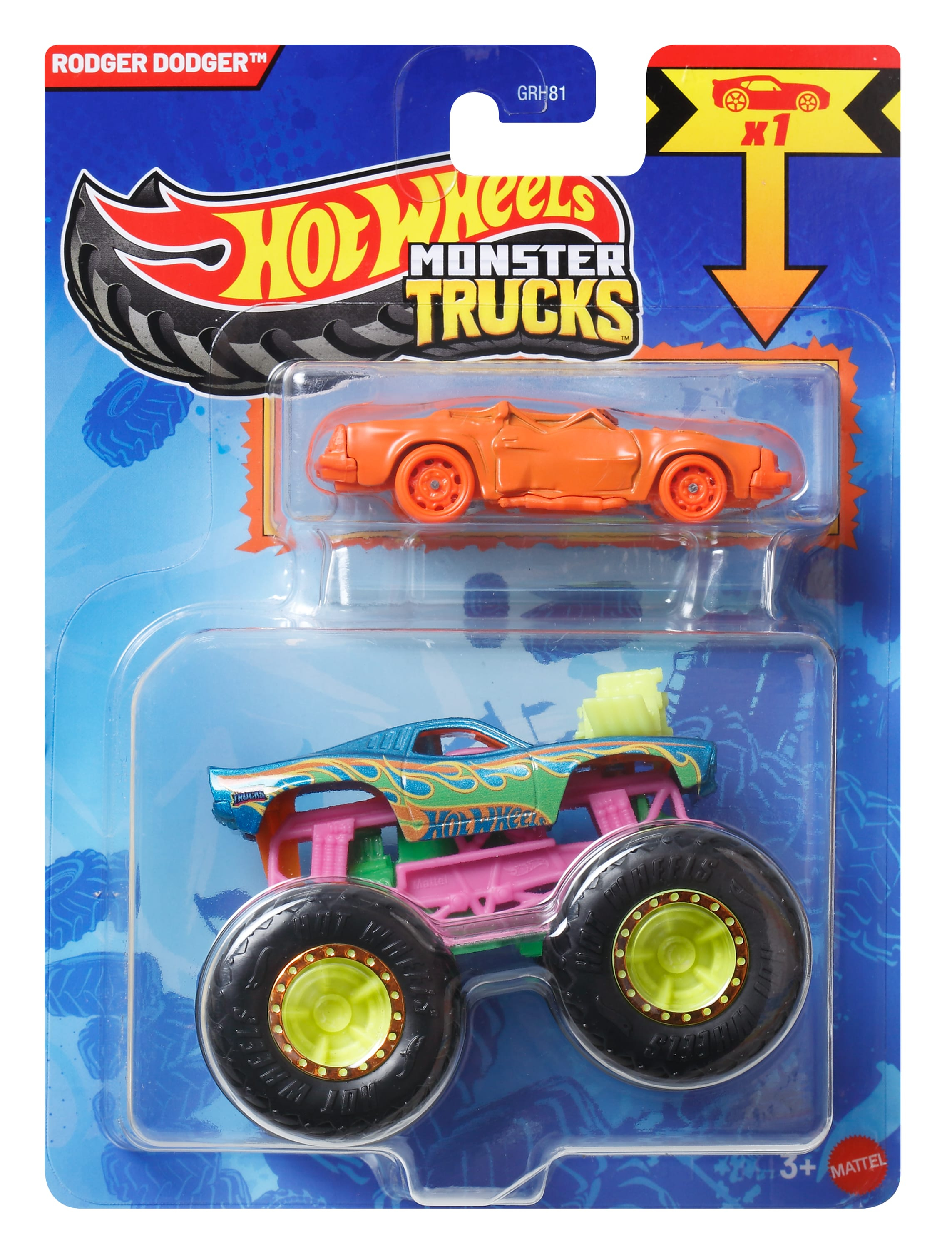 Монстр-трак Hot Wheels Rodger Dodger 1:64 GRH81/JCG44 - фото 1