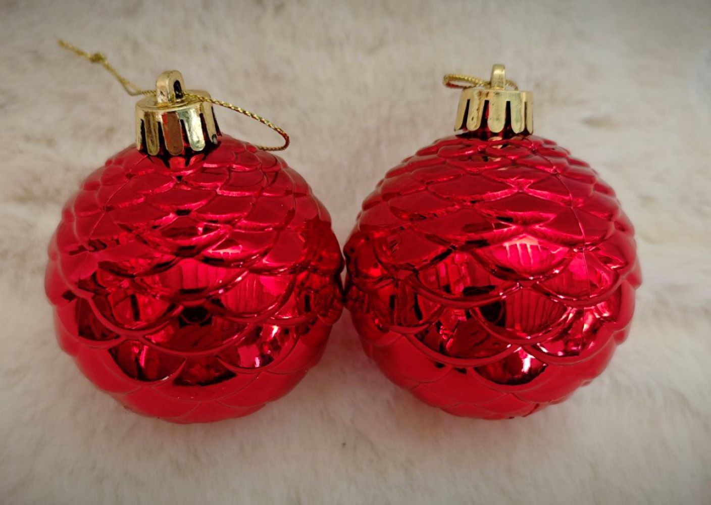 Набор Шар шишка красная 2шт6см Магия праздника NY18/039-1 - фото 1