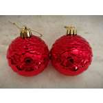 Набор Шар шишка красная 2шт6см Магия праздника NY18/039-1