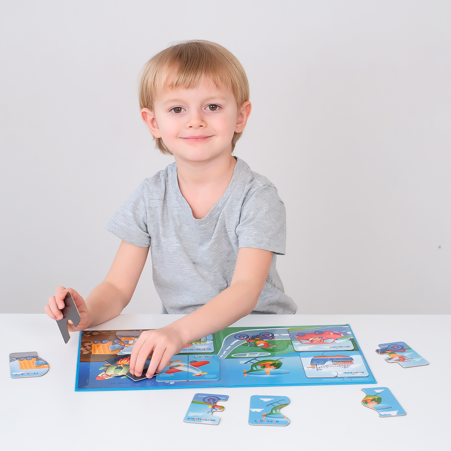 Настольная игра Бигр Транспорт, магнитные пазлы - фото 3