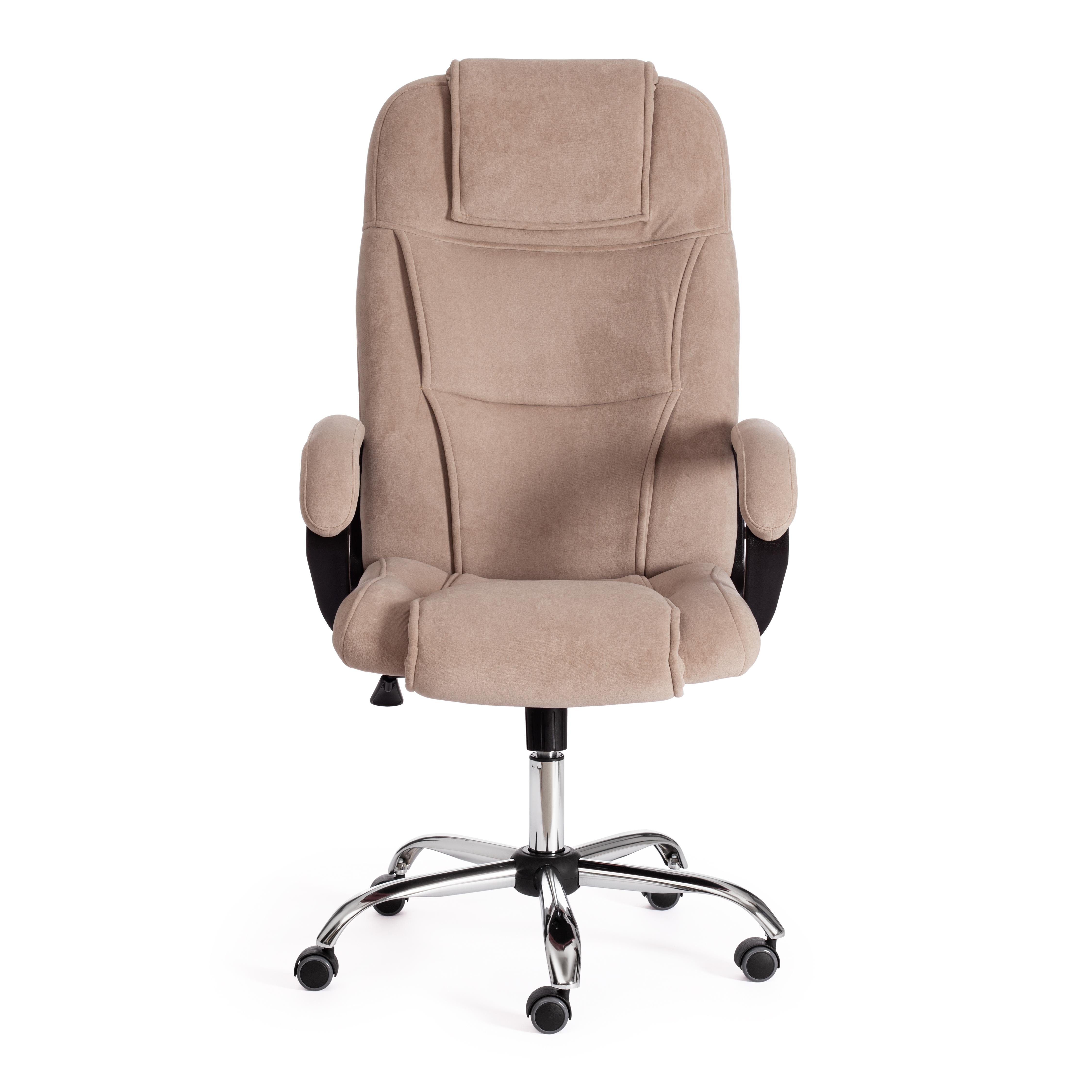 Компьютерное кресло TETCHAIR Бергамо хром флок бежевый - фото 5