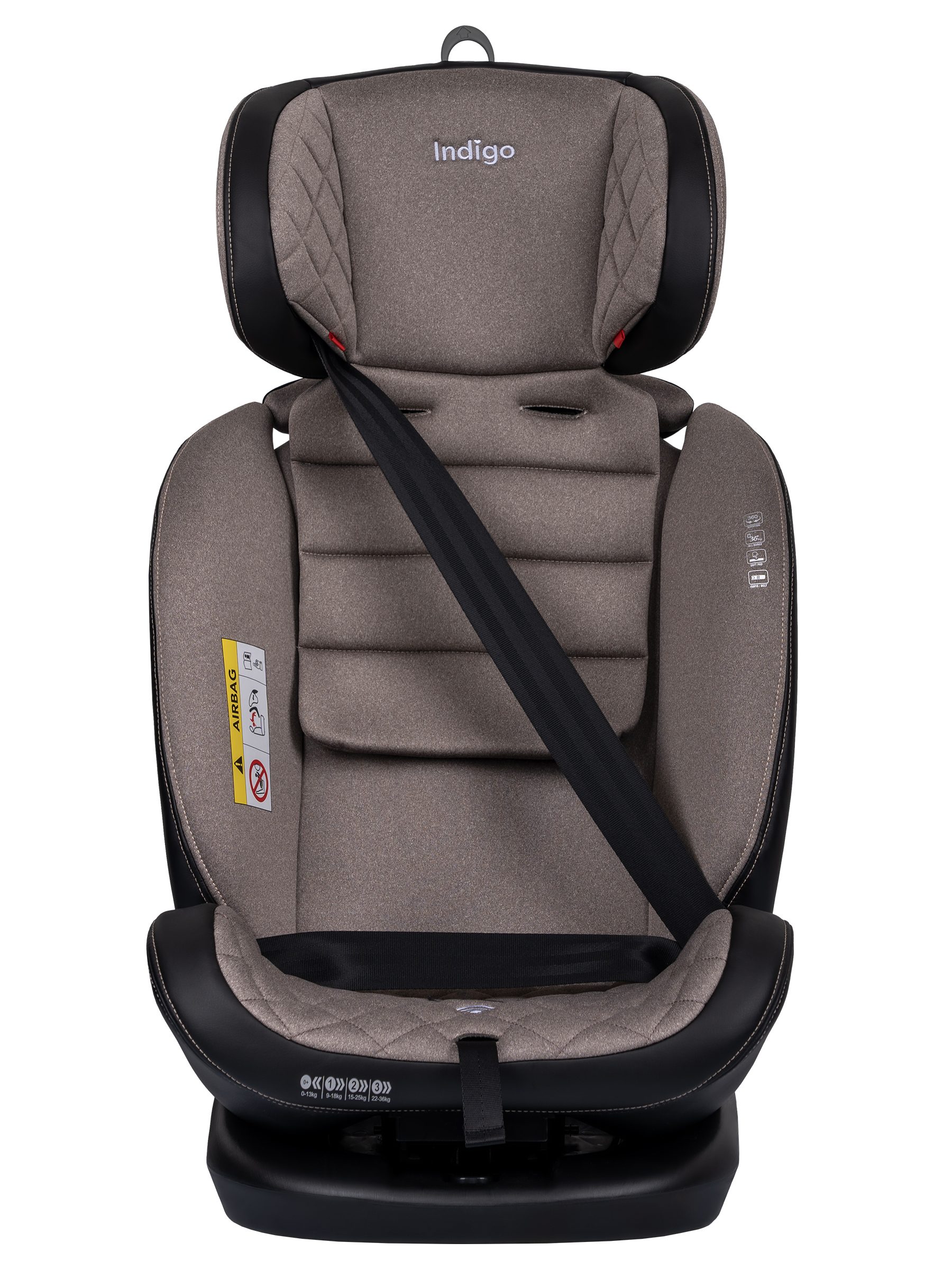 Автокресло Indigo Aero, бежевый Isofix 0+/1/2/3 (0-36 кг) - фото 5