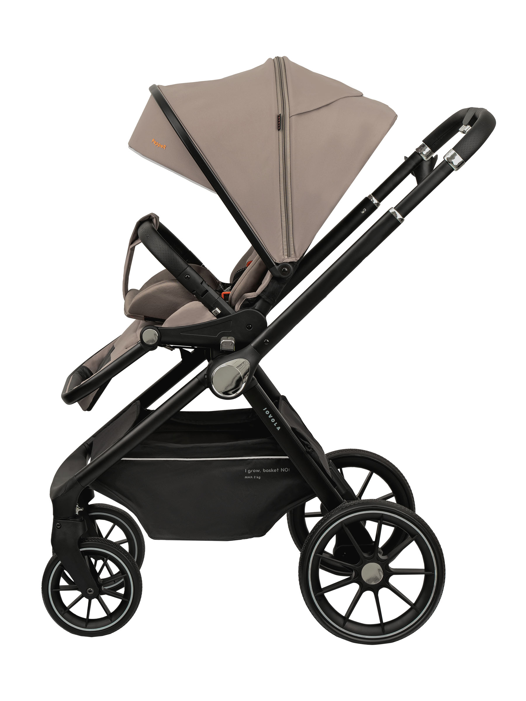 Коляска прогулочная JOVOLA Pepper всесезонная бежевый - фото 14