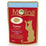 Корм влажный для кошек Molina 100г тунец в желе пауч