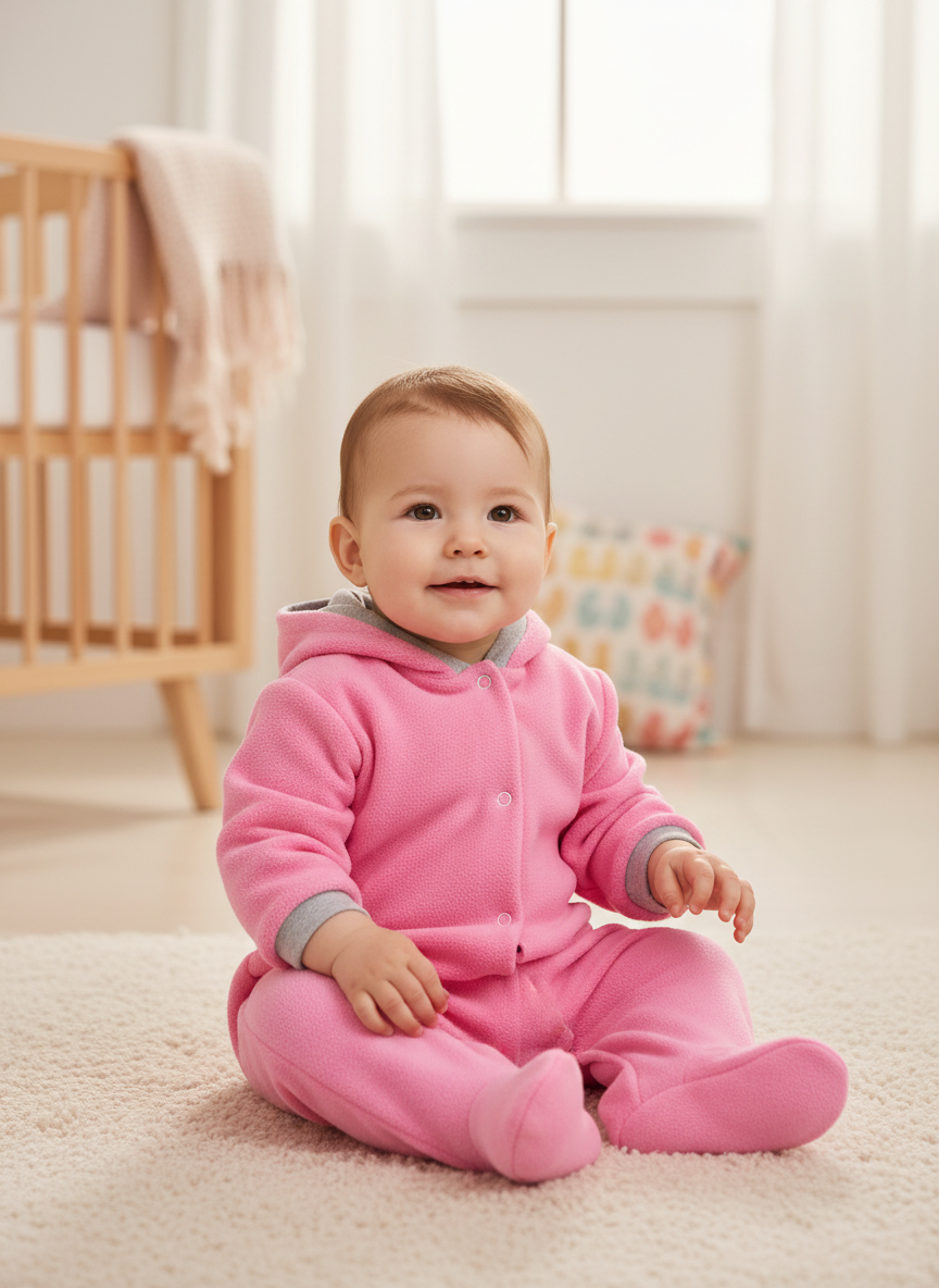 Изображение товара Комбинезон флисовый для новорождённых Утенок 68 см, тёплый и практичный