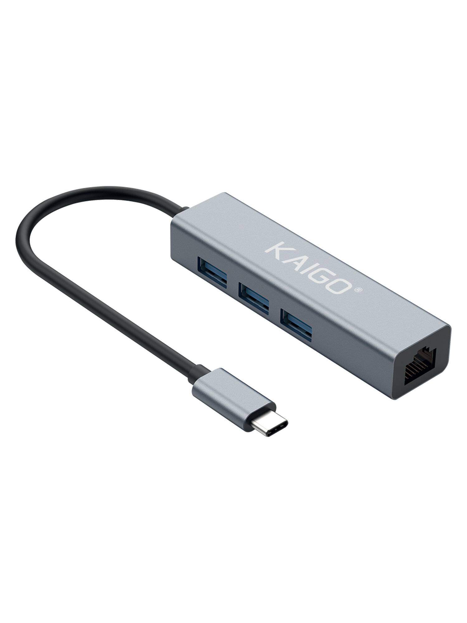 Хаб разветвитель KAIGO Type-C разветвитель высокоскоростной 3xUSB 3.2 1xRJ45 - фото 2
