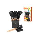 Набор кухонных принадлежностей DASWERK силиконовые с деревянными ручками 13 в 1