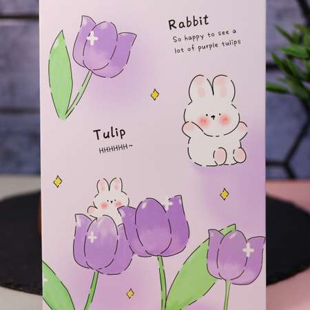 Зеркало настольное для макияжа iLikeGift Lovely rabbit purple