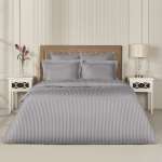 Постельное белье Arya Home Collection 2 спальное Евро 200x220 VIP страйп сатин