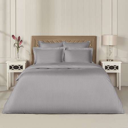Постельное белье Arya Home Collection 2 спальное Евро 200x220 VIP страйп сатин