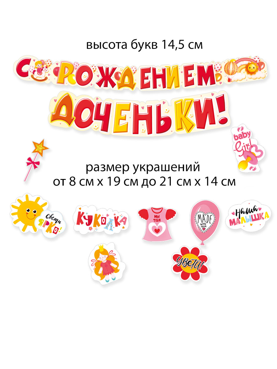 Гирлянды Мир поздравлений Доченька - фото 2