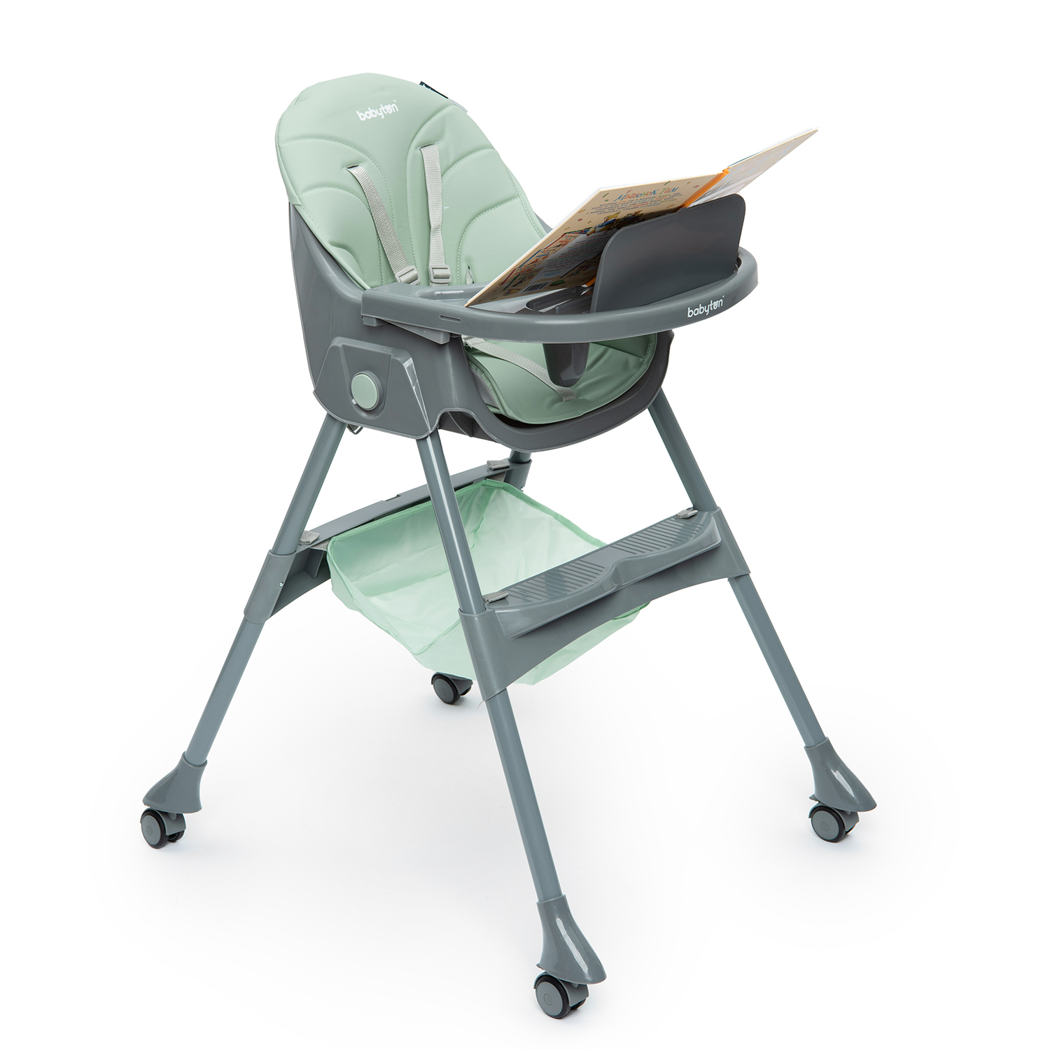 Стульчик для кормления Babyton Bueno Green-Grey зеленый - фото 4