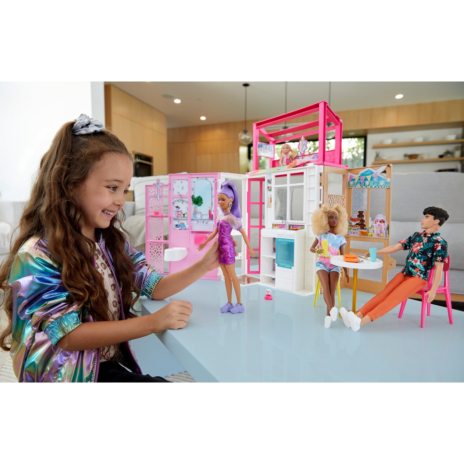 Домик для кукол Barbie 32 см с мебелью HCD47 - фото 12