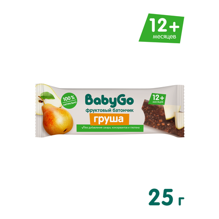 Батончик фруктовый BabyGo грушевый 25 г с 12месяцев
