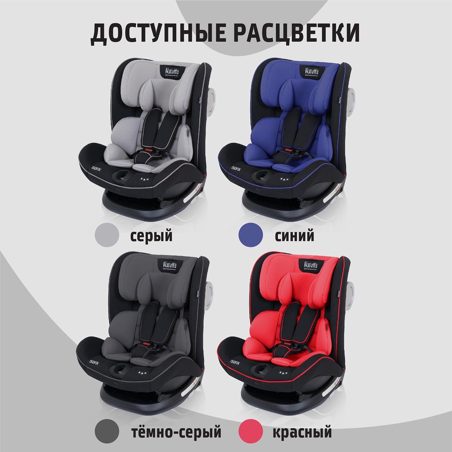Автокресло Nuovita Maczione N123i-2 Isofix 1/2/3 (9-36 кг) серый - фото 11