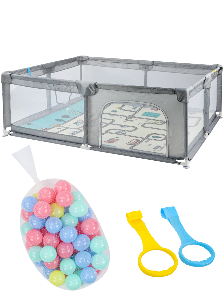 Манеж Рыжий кот 180х120 см серый DN0001192 - фото 1