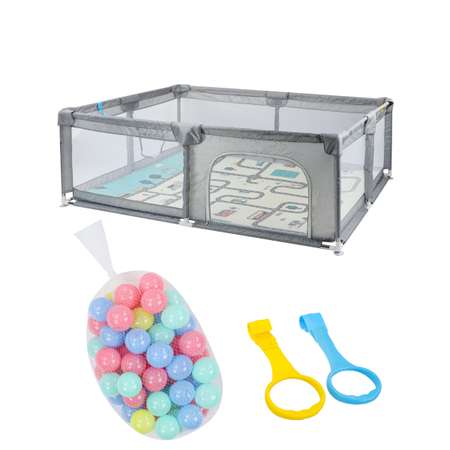 Манеж Рыжий кот 180х120 см серый