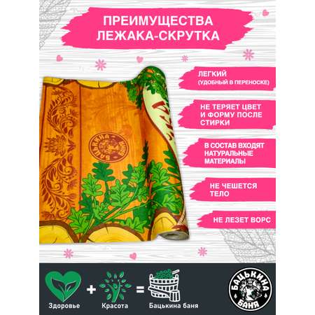 Мягкий коврик Бацькина баня для бани и сауны 145х50 см